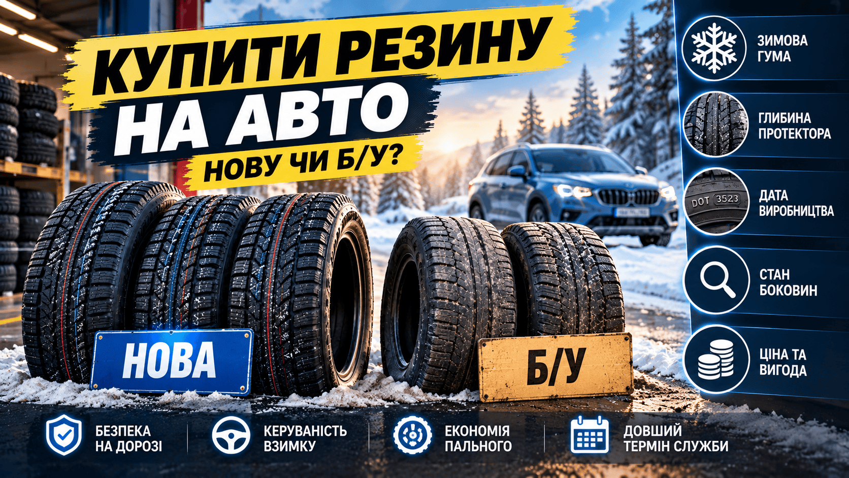 Купити резину на авто: як вибрати хороші шини та чи варто економити на б/у